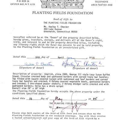 Deed of gift from, signatures