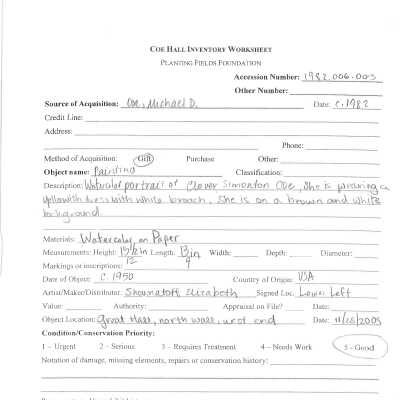 previous inventory worksheet
