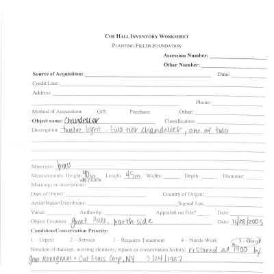 previous inventory worksheet (no accession #)