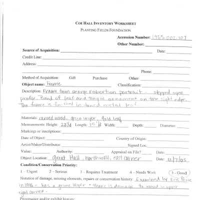previous inventory worksheet