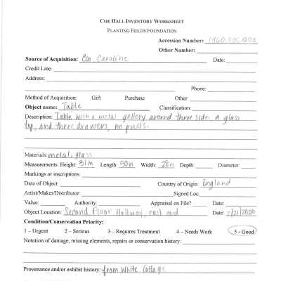 previous inventory worksheet