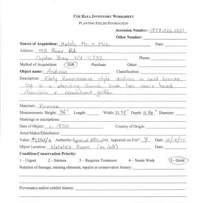 previous inventory worksheet