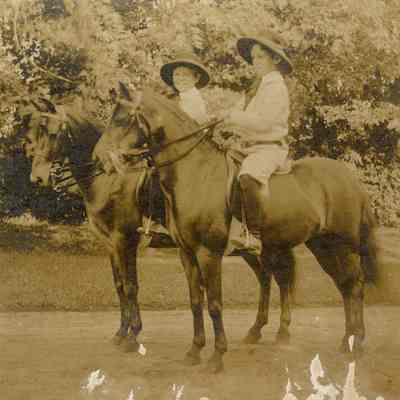 Coe_Family_009: William Rogers Coe and Robert D. Coe on horseback