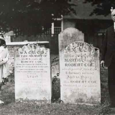 Coe_Family_027: W.R. Coe and Natalie Coe at Coe gravesite