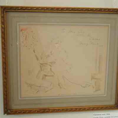 Frame for Everett Shinn's 1914 Christmas Greeting