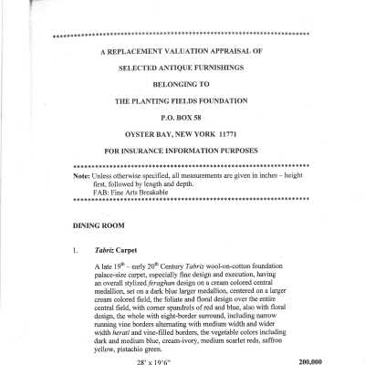 Appraisal information, From physical object file, uploaded 8/2024
