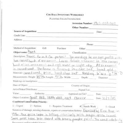 previous inventory worksheet