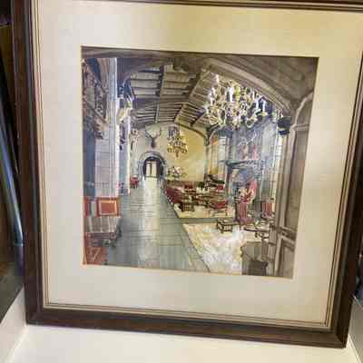 Gouache painting of Gallery of Coe Hall