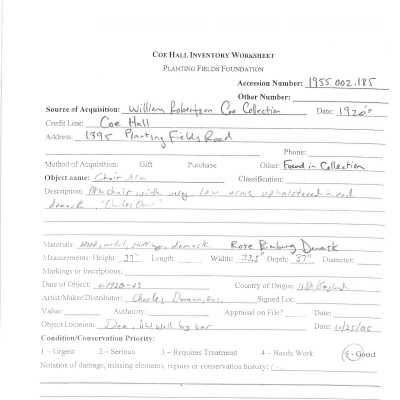 previous inventory worksheet (incorrect accession #)
