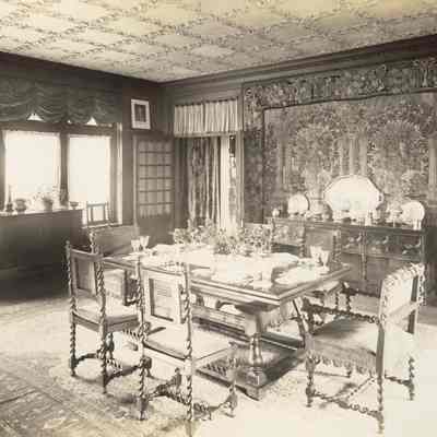 Byrne_023: General interior of dining room, photographed by August Patzig