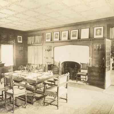 Byrne_033: Interior of dining room, photographed by August Patzig