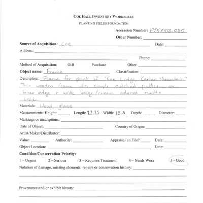previous inventory worksheet
