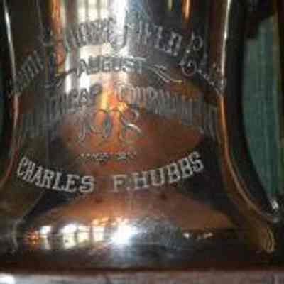 Trophy base & closeup of text