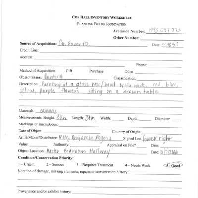 previous inventory worksheet