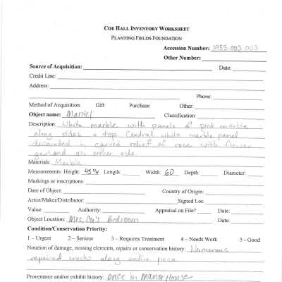 previous inventory worksheet