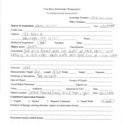 previous inventory worksheet