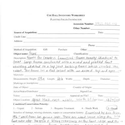 previous inventory worksheet