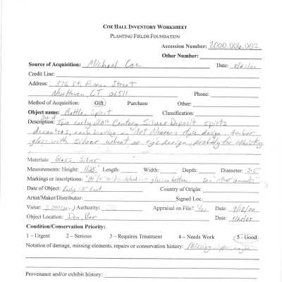 previous inventory worksheet