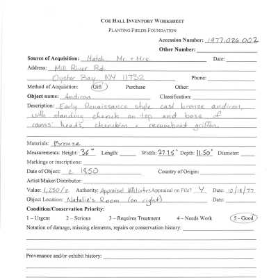 previous inventory worksheet