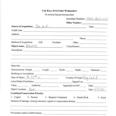 previous inventory worksheet