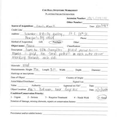 previous inventory worksheet