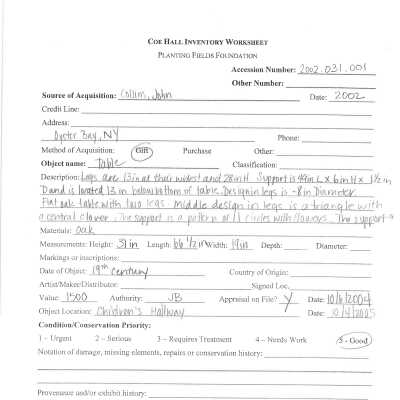 previous inventory worksheet