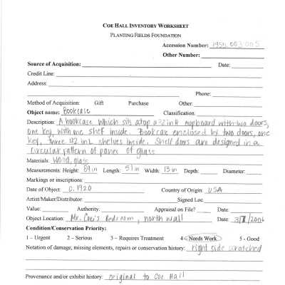 previous inventory worksheet