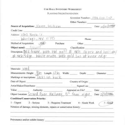 previous inventory worksheet
