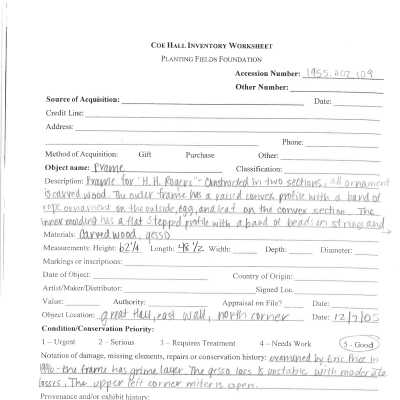 previous inventory worksheet