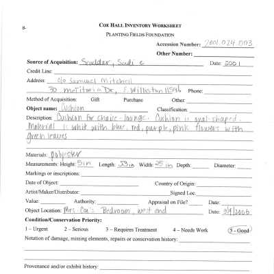 previous inventory worksheet
