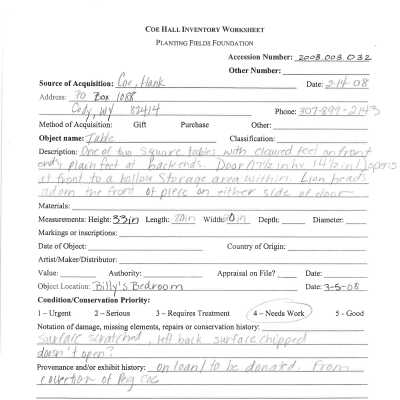 previous inventory worksheet