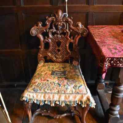 Table cloth turned into chair covering