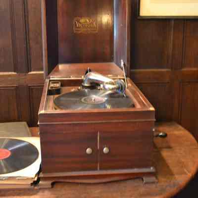 Antique Record Player & Records