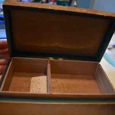 Interior of playing card box