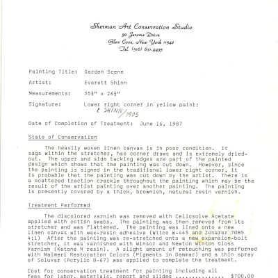 conservation/treatment