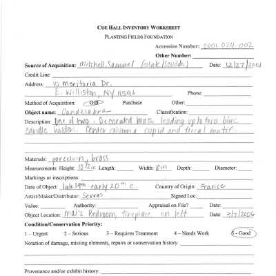 previous inventory worksheet