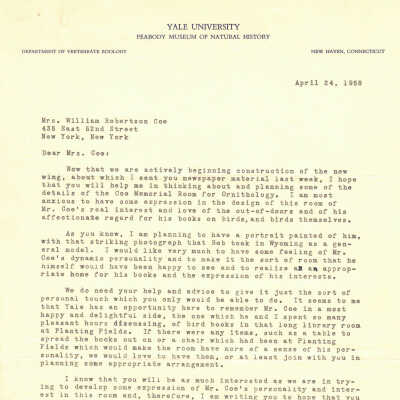 letter from 1958 re acquiring a table