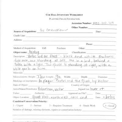 previous inventory worksheet