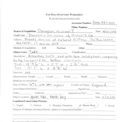 previous inventory worksheet