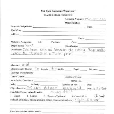 previous inventory worksheet