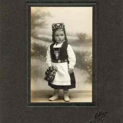 Coe_Natalie_013: Portrait of Natalie Coe in folk costume, photographed by Robbins