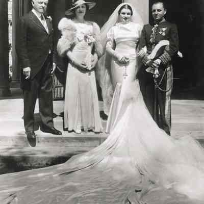 Coe_Natalie_030: Wedding photo of Natalie Coe, Leonardo Vitetti, W.R. Coe, and Caroline Coe