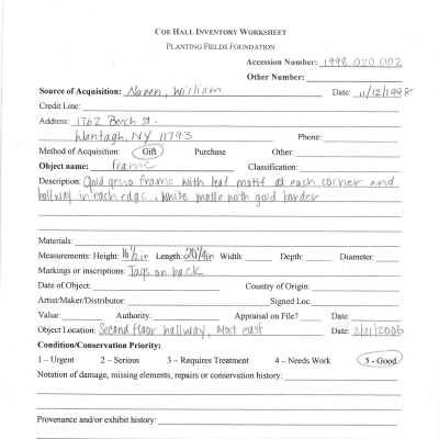 previous inventory sheet