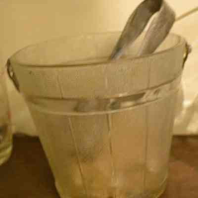Ice Bucket, Tongs, Ice