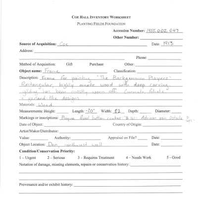 previous inventory worksheet