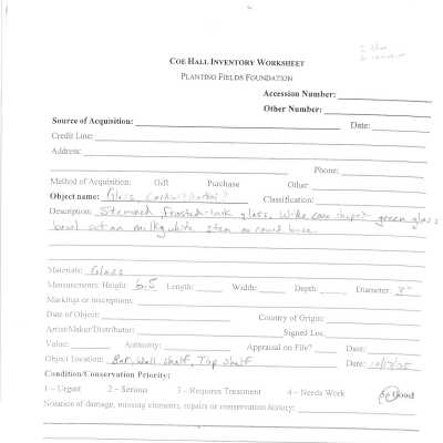 previous inventory worksheet