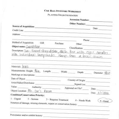 previous inventory worksheet (no accession #)