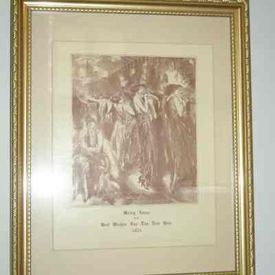 Frame for Everett Shinn's 1924 Christmas Card Print