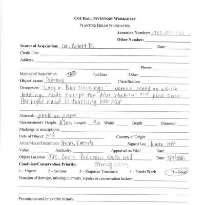 previous inventory worksheet