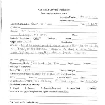 previous inventory worksheet